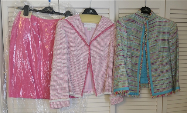 2 Doncaster Tweed Blazer Jackets and Pink Doncaster Skirt - Pink Jacket and Skirt Size 4 Blue Size 6 