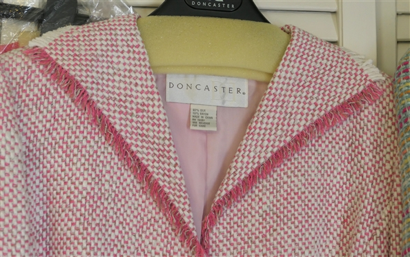 2 Doncaster Tweed Blazer Jackets and Pink Doncaster Skirt - Pink Jacket and Skirt Size 4 Blue Size 6 