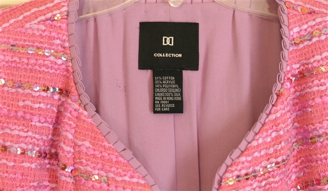 2 Doncaster Suits - Black and White Skirt Suit - Size 4 and Doncaster Collection  Pink Tweed with Sequin Accents - Size 2 Jacket Size 6 Skirt