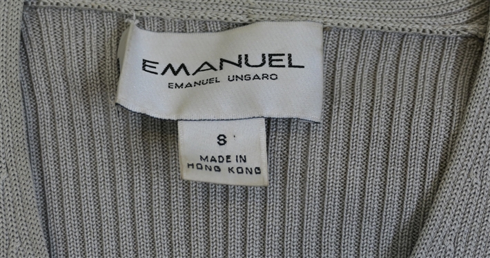 ITW Suede Leather Pants, Size 6, Emanuel - Emanuel Ungaro Silk Shell - New with Tags Size 6, and Emanuel Cardigan Sweater - Made in Hong Kong Size 8 