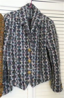 2 - Doncaster Custom Boucle''  Jacket / Blazers - Charcoal Gray Size 6 and Brown Jacket with Gold Button - No Size Tag