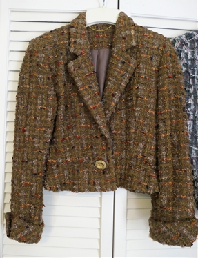 2 - Doncaster Custom Boucle''  Jacket / Blazers - Charcoal Gray Size 6 and Brown Jacket with Gold Button - No Size Tag