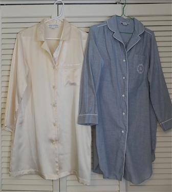 Vintage Christian Dior Night Shirt / Gown  - Size Medium and Oscar De La Renta Sleep Shirt / Gown - Size XS