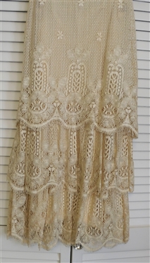 Vintage Gilber Pavell Tiered Lace Dress - Intricate Lace Over Slip Dress- Original Tag - No Size Visible - Probably Small 