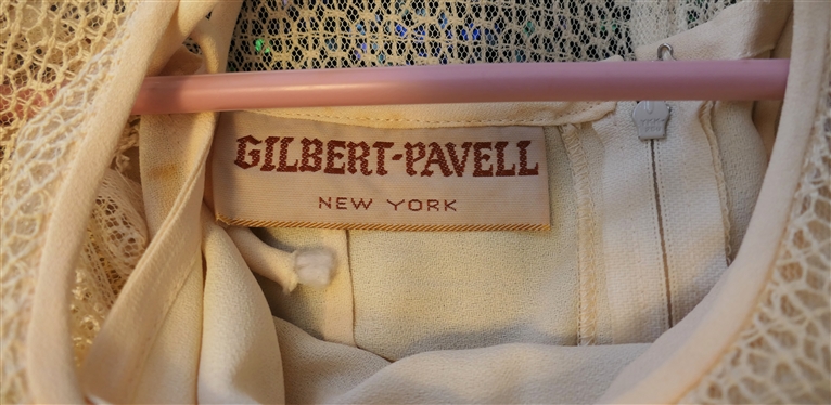 Vintage Gilber Pavell Tiered Lace Dress - Intricate Lace Over Slip Dress- Original Tag - No Size Visible - Probably Small 