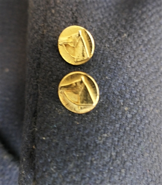 Alan Zimm Custom Tailor - Navy Blue Blazer with Horse Buttons  and Endres Ultrasuede Skirt - Size - 8 - Jacket Size Unknown 