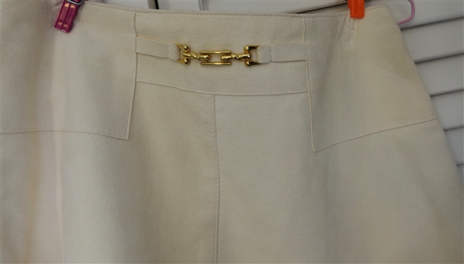 Alan Zimm Custom Tailor - Navy Blue Blazer with Horse Buttons  and Endres Ultrasuede Skirt - Size - 8 - Jacket Size Unknown 