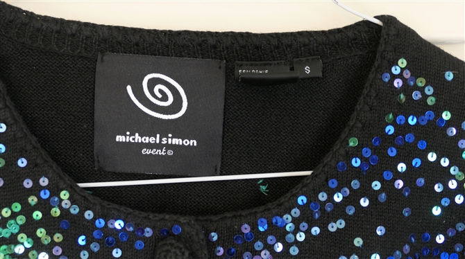 Michael Simon Events Nativity Sweater - Incredible Beaded Nativity - Beading on Front and Back - Size Small 