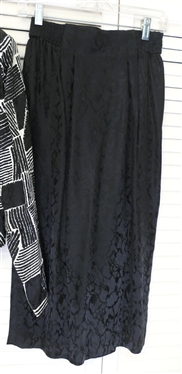 Geary Roark Kamisato Black and White Check Wrap Dress - Size 6 and Adrianna Papell Silk Skirt Set - Black and White Silk Jacket with Black Silk Column Skirt  - Size 6