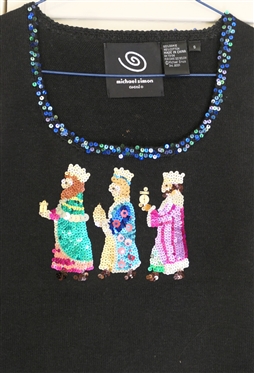 Michael Simon Event Three Wisemen Sleeveless Shell Sweater - Incredible Beading - Size Small 