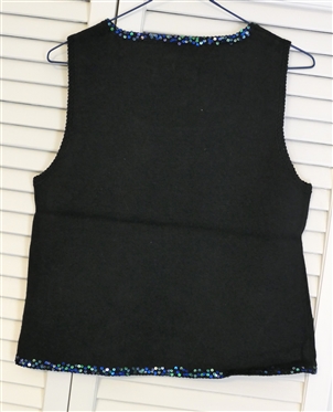 Michael Simon Event Three Wisemen Sleeveless Shell Sweater - Incredible Beading - Size Small 