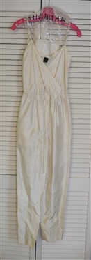 Khanitha Thai Silk Jumpsuit with Matching Silk Tie / Wrap - Made in Thailand - Size 38 