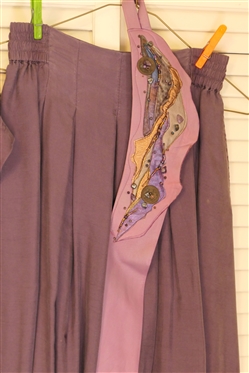 Kazu Silk Top and Skirt Set with Coordinating Leather Belt - Pat Smiley Collection 
