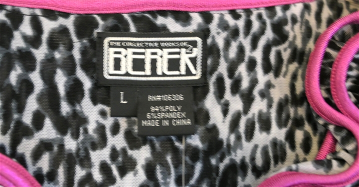 Berek Black and Pink Leopard Cardigan - New with Tags - Size Large, Design Options by Phillip & Jane Gordon Fun Cardigan Sweater - Size Small, and Black Cotton Cardigan with Embroidered Hearts - No...