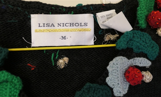 Sigrid Olsen Christmas Sweater Vest - Size Small,  Lisa Nichols Christmas Sweater Vest with Holly Leaves, and Christmas Scarf with Santa
