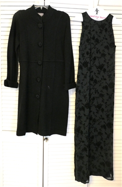 Tessuto Black Column Dress - Size 8 and Kenar Sweater Coat - Seize Medium - 100% W00l