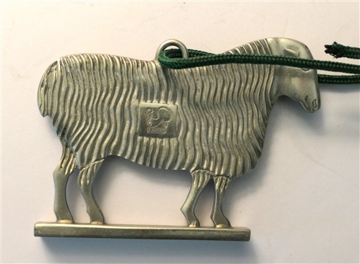 Aarfac Pewter Sheep Ornament by Reed and Barton and Leaded Glass Humming Bird - Sun Catcher / Ornament - Sheep is 2 3/4 Long
