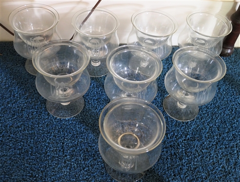 8 Shrimp Cocktail Glasses with Glass Insert - All Monogrammed 