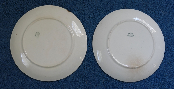 2 Virgilina Virginia Plates - Sailing Close and Canoemates - Cresoen China - Each Measures 6 3/4 Across - Canoe Plate Has Small Chip 