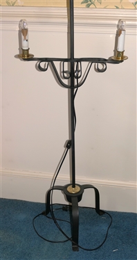 Iron Double Light Lamp Candlestand Floor Lamp -  Adjustable Height 