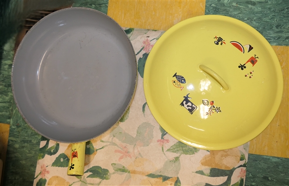 Cookware Lot including Club Aluminum Pots, Corning Vision Ware, Lodge Cast Iron Skillet, Cast Iron Enamel Braiser, Square Cast Iron Skillet,  Etc. 