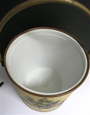 Handmade Original by The Bacova Guild - Ice Bucket with Cardinals - Made in Bacova, VA - Wood Lid - Bucket Measures 9 Tall 9 Across