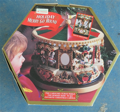 Mr. Christmas Holiday Merry Go Round Musical Carousel Christmas Decoration - In Original Box - Measures Approx. 11 Tall 