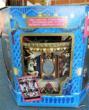 Mr. Christmas Holiday Merry Go Round Musical Carousel Christmas Decoration - In Original Box - Measures Approx. 11 Tall 