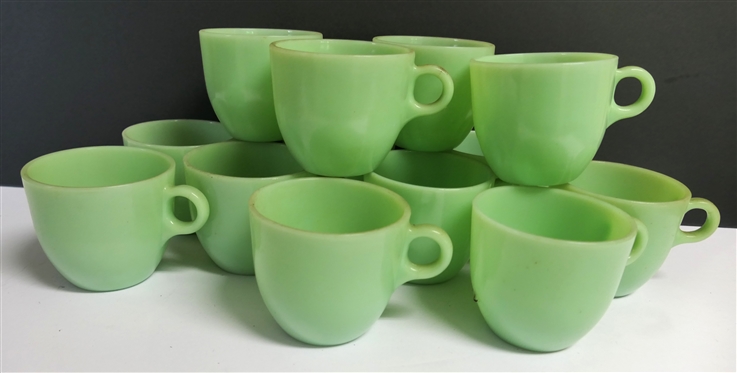 15 Fire King Jadeite St. Dennis Cups - C Handle - Each Cup is 3 Tall
