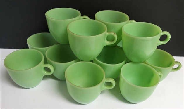 15 Fire King Jadeite St. Dennis Cups - C Handle - Each Cup is 3 Tall