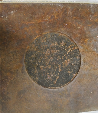 Cast Iron Enamel Octagon Shaped Dish with Lid - Measures 7 1/2 By 6 1/2 