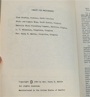 Along The Border - A History of Virgilina, Virginia, and the Surrounding Area in Halifax and Mecklenburg Counties in Virginia and Person and Granville Counties in North Carolina by Rev. Harry R....