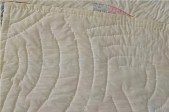 Pretty Fan Quilt - Pastel Colors - Quilt Measures 89 By 77 