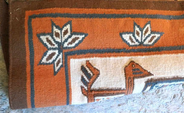 Dhurrue Hand Woven Wool Rug - Made in India - Measures 4'' by 6'' 