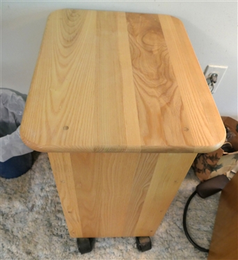 Oak 3 Tier Rolling Cart - Measures 24 Tall 19 by 15 