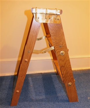 Very Nice Oak Folding Step Ladder 