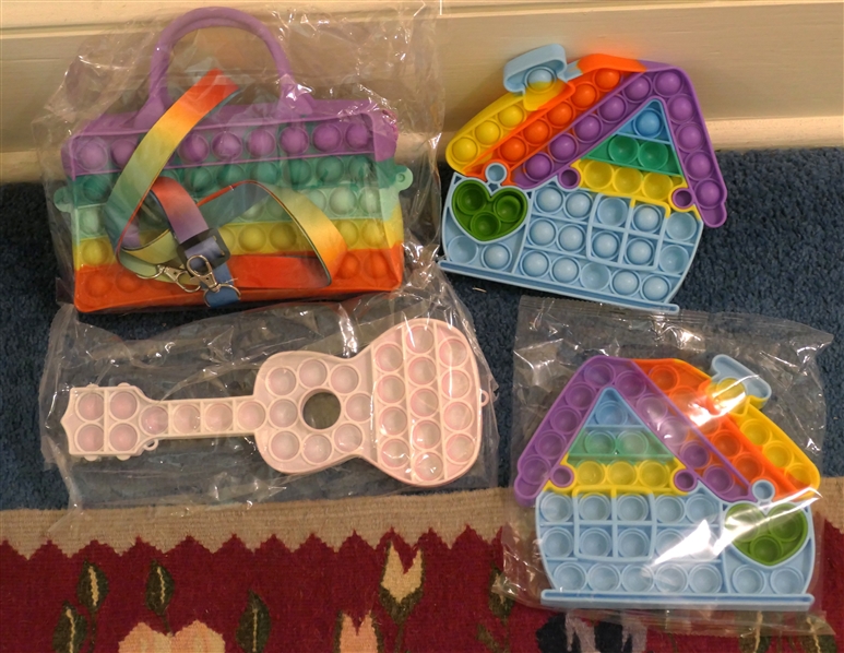 4 Popits - Guitar, Houses, and Popit Purse