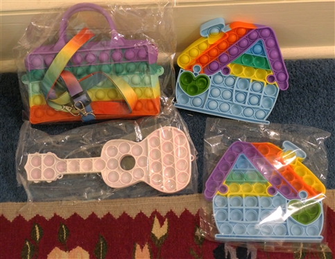 4 Popits - Guitar, Houses, and Popit Purse