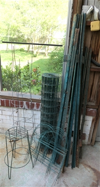 T - Posts, Wire Fence, Garden Boarder Fence, Tomato Cages, and Plant Stand 