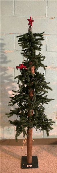 Primitive Style Christmas Tree - Twig Trunk - Tree is 62" Tall 