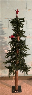 Primitive Style Christmas Tree - Twig Trunk - Tree is 62 Tall 