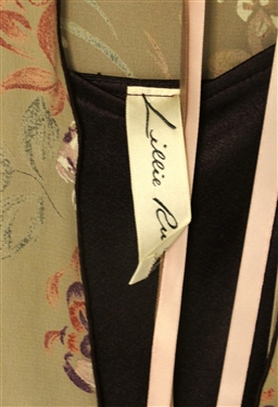 Lillie Rubin Dress with Taupe Floral Topper and Ribbons - Size 4