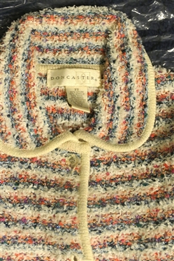 2 New Doncaster Sweaters - Size XS with Ruffled Collar and Striped Cardigan Size XS 