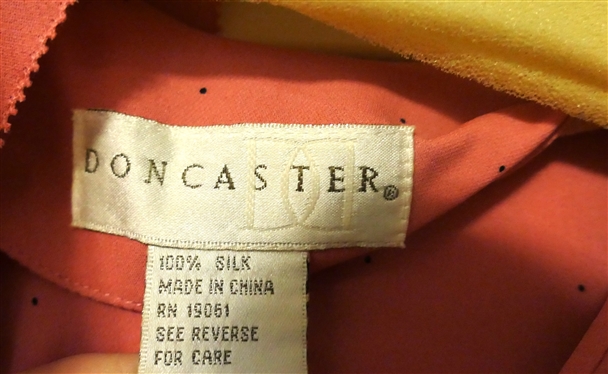 Doncaster Pink Silk Blouse with Ruffled Front and Sleeves - Size 6, Doncaster Collection Silk Skirt - with Sequins - Size 4, and East 5th Floral Skirt - Size 6 New with Tags