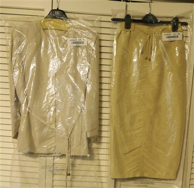 Doncaster Bone Colored Fleece Lined Jacket - Size 6 and Doncaster Nylon Lined Skirt - Size 4