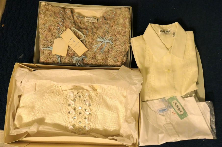 Ultimate Knit by Janet Maffei Silk Sweater - New With Original Tags - Size 4, Ceau Vive Sweater - Size Small - New in Original Gift Box, Shirt Specialist by The Land Mark - Shirt Size Large New...