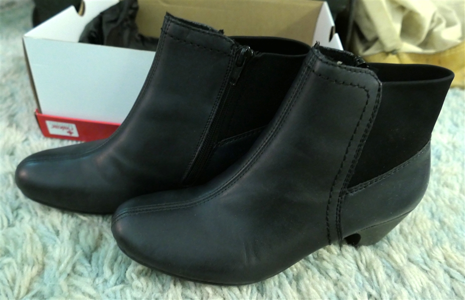 Rieker Anti Stress Navy  Blue Booties with Fleece Lining - Size 36 - They Do Not Appear to Have Been Worn - With Original Box