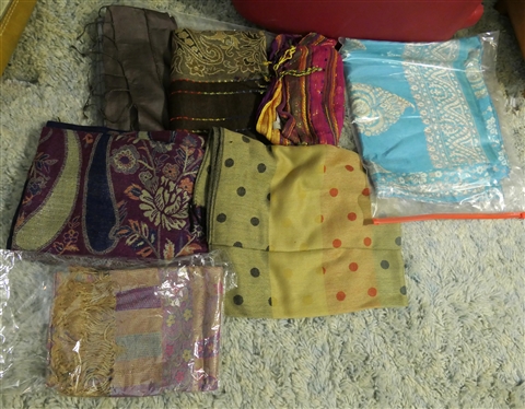 5 Brocade Pashmina Scarves, Anu by Natural Scarf with Metallic Threads, and Silk Scarf / Wrap - Earth Tones