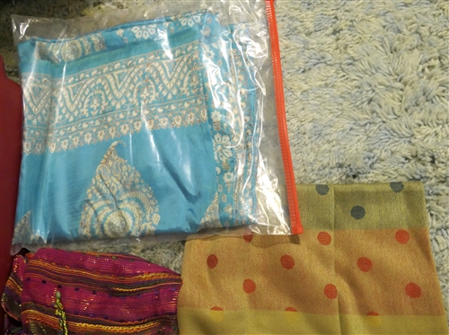 5 Brocade Pashmina Scarves, Anu by Natural Scarf with Metallic Threads, and Silk Scarf / Wrap - Earth Tones