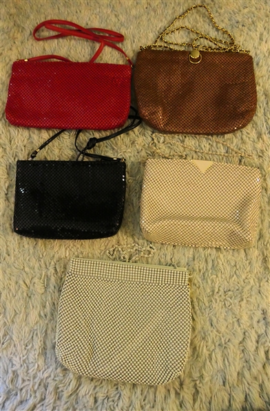 5 Mesh Purses - Cream, Black, Beige, Brown, and Red 